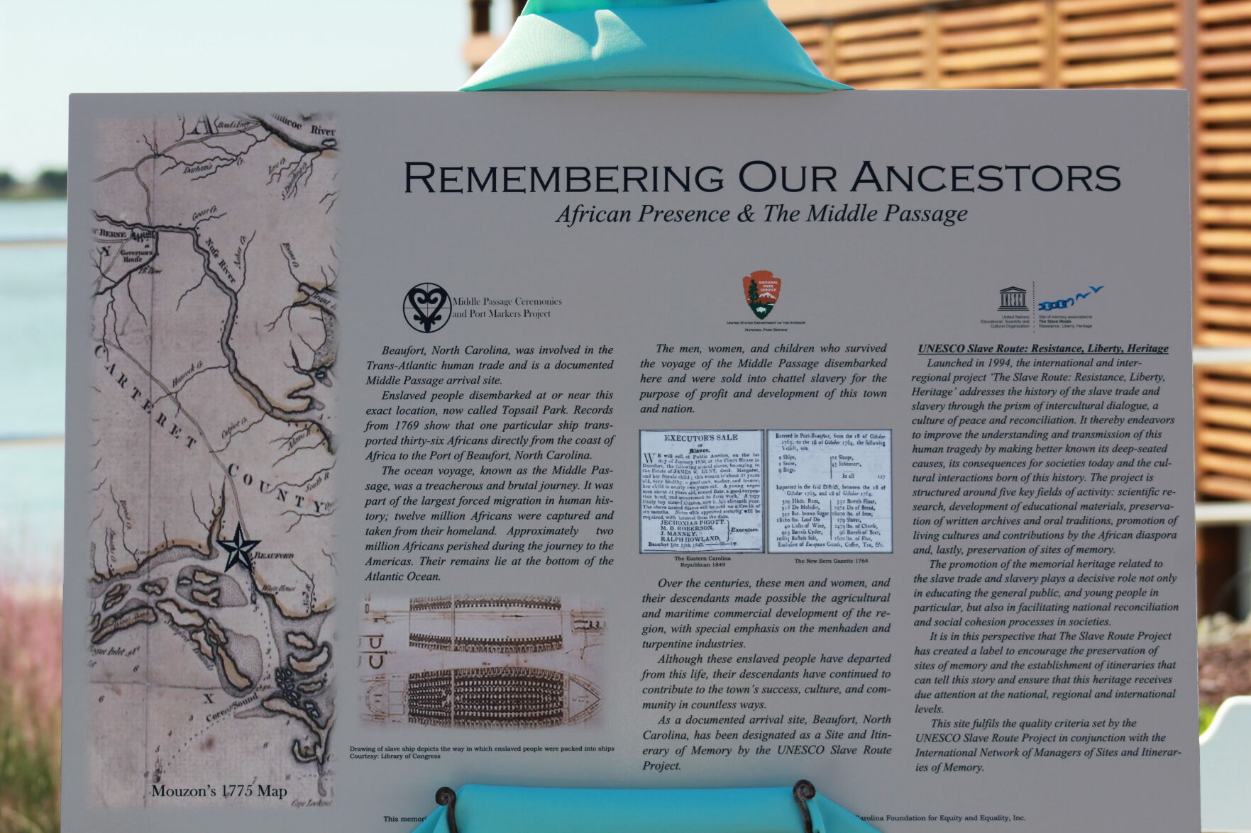 Beaufort community holds Middle Passage ceremony, port marker dedication at Topsail Park Friday